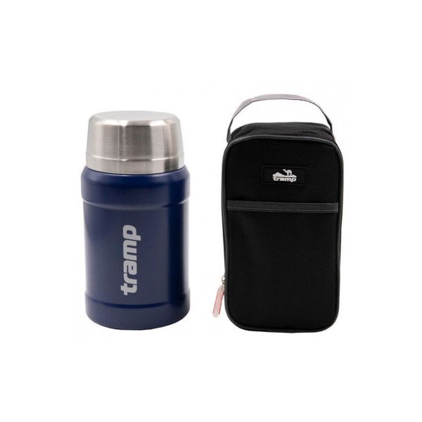 

Термос Tramp с широким горлом в чехле 0.8 л Blue (TRC-132-blue)