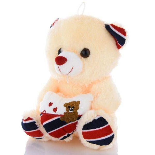 

Плюшевый мишка Тедди с сердцем светящийся, говорящий Beige (tdd027)