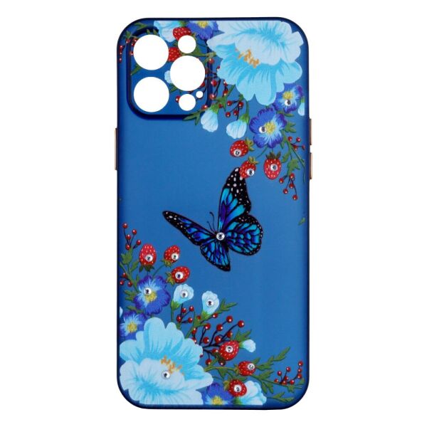 

Чехол-накладка TPU Ultra-thin Shine with Frame для Apple Iphone 12 Pro Max 4, Blue Butterfly