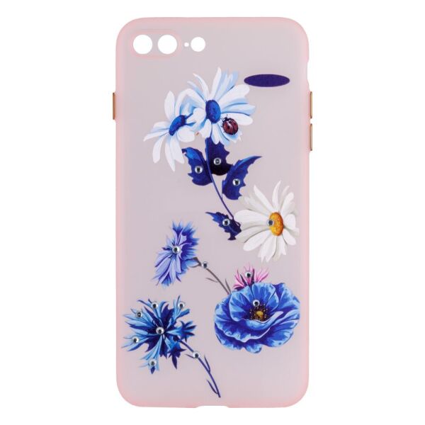 

Чехол-накладка TPU Ultra-thin Shine with Frame для Apple Iphone 7 Plus / 8 Plus 2, Pink Flowers