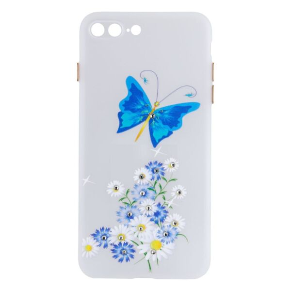 

Чехол-накладка TPU Ultra-thin Shine with Frame для Apple Iphone 7 Plus / 8 Plus 3, White Butterfly