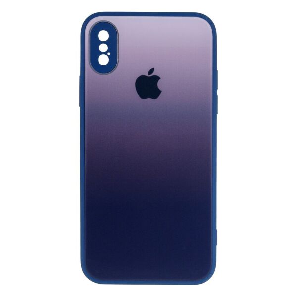 

Чехол-накладка TPU Glass Logo Matte Gradient with Frame для Apple Iphone X / Xs 3, Blue