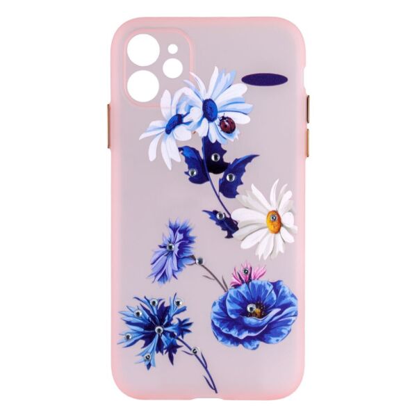 

Чехол-накладка TPU Ultra-thin Shine with Frame для Apple Iphone 11 2, Pink Flowers