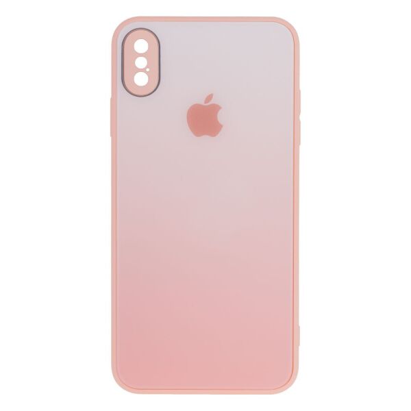 

Чехол-накладка TPU Glass Logo Matte Gradient with Frame для Apple Iphone Xs Max 8, Peach