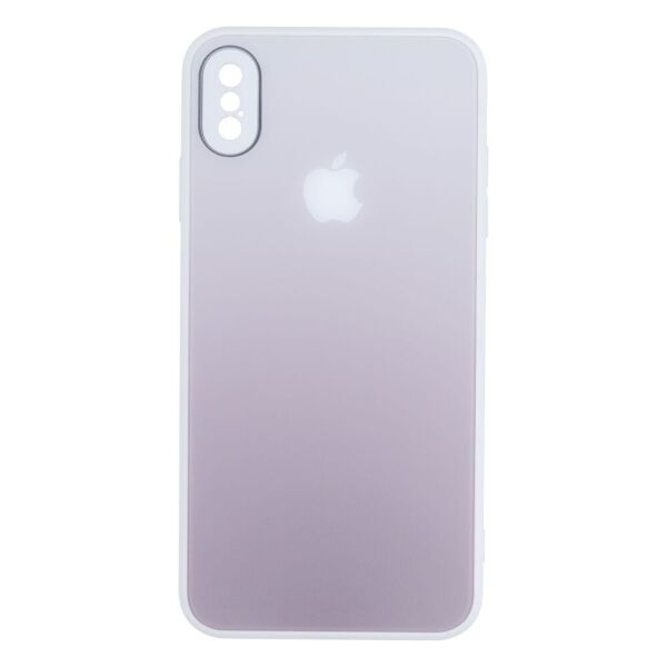 

Чехол-накладка TPU Glass Logo Matte Gradient with Frame для Apple Iphone Xs Max 10, White