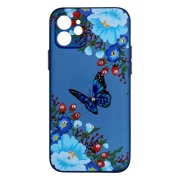 

Чехол-накладка TPU Ultra-thin Shine with Frame для Apple Iphone 12 4, Blue Butterfly