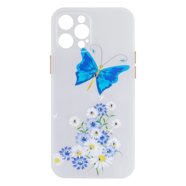 

Чехол-накладка TPU Ultra-thin Shine with Frame для Apple Iphone 12 Pro Max 3, White Butterfly
