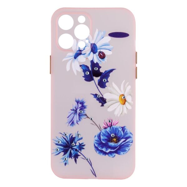 

Чехол-накладка TPU Ultra-thin Shine with Frame для Apple Iphone 12 Pro Max 2, Pink Flowers