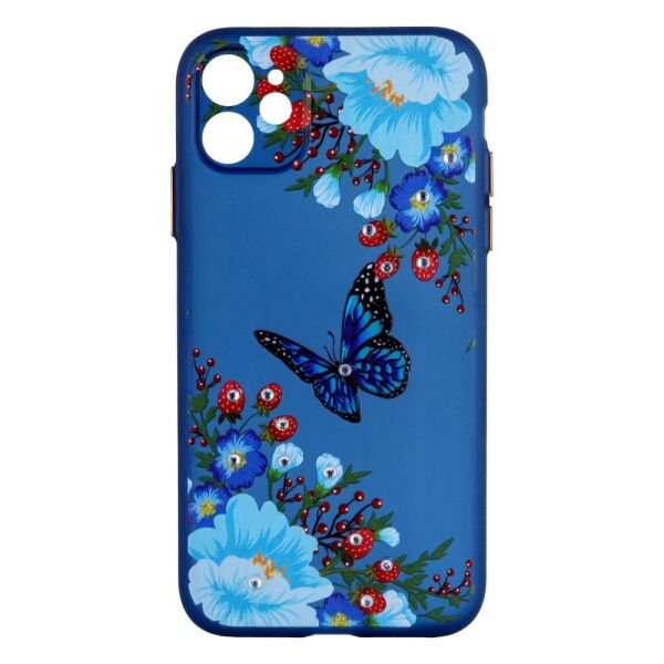 

Чехол-накладка TPU Ultra-thin Shine with Frame для Apple Iphone 11 4, Blue Butterfly