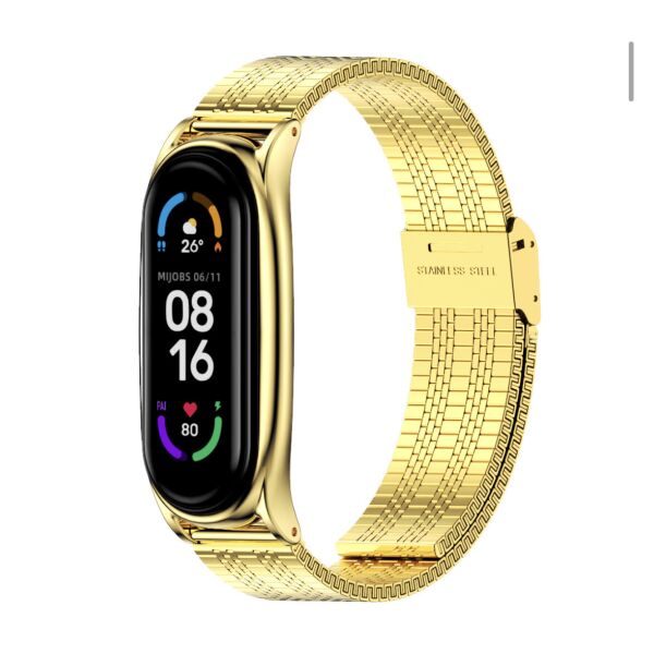 

Металлический ремешок MiJobs для Mi Band 3 белое золото плетня