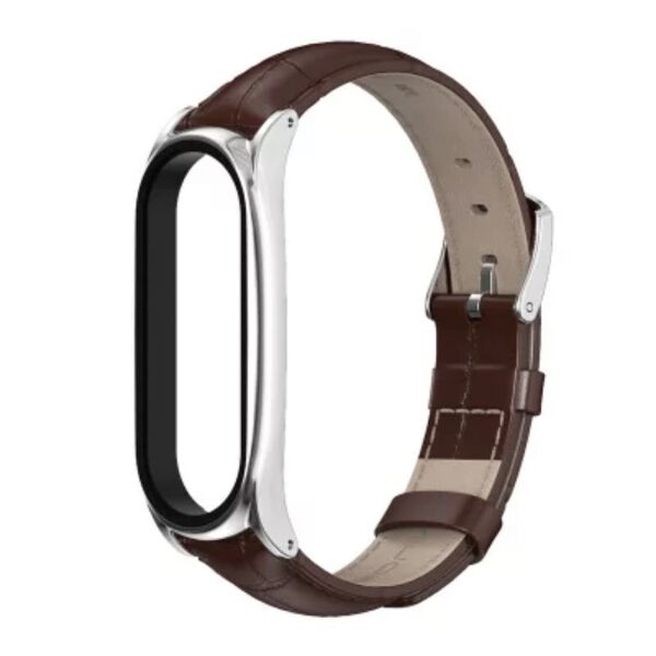 

Кожаный ремешок MiJobs для MiBand 6 коричневый