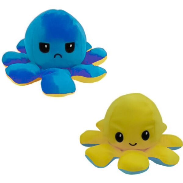 

Игрушка мягкая осьминог двухсторонний OCTOPUS 7931, желто-синяя