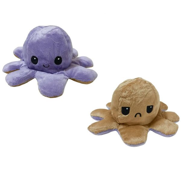 

Игрушка мягкая осьминог двухсторонний OCTOPUS 7931, золотисто-фиолетовая