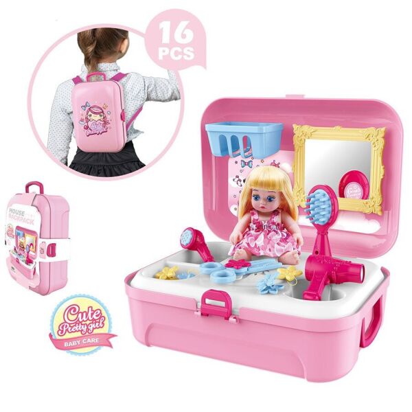 

Трюмо детское в чемодане Cute Pretty Girl Baby Care Back Розовое 184498