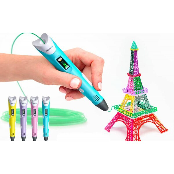 

3D Ручка с USB для рисования объемных моделей из пластика 3D Pen (Голубая)
