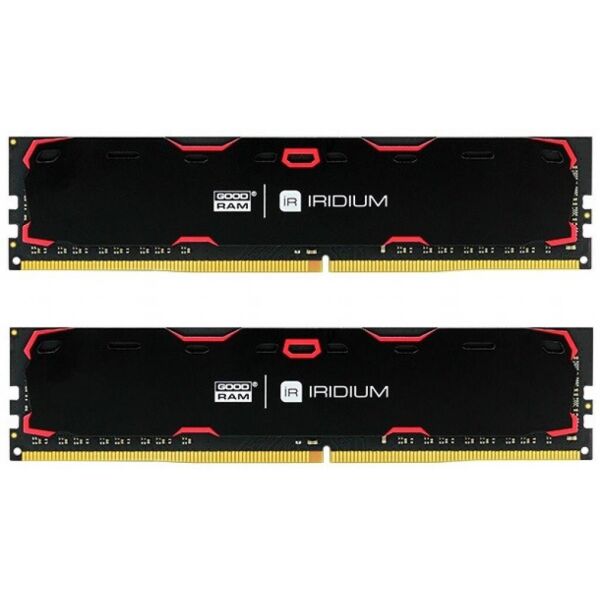 

Модуль памяти для компьютера DDR4 16GB (2x8GB) 2400 MHz Iridium Black Goodram (IR-2400D464L15S/16GDC)