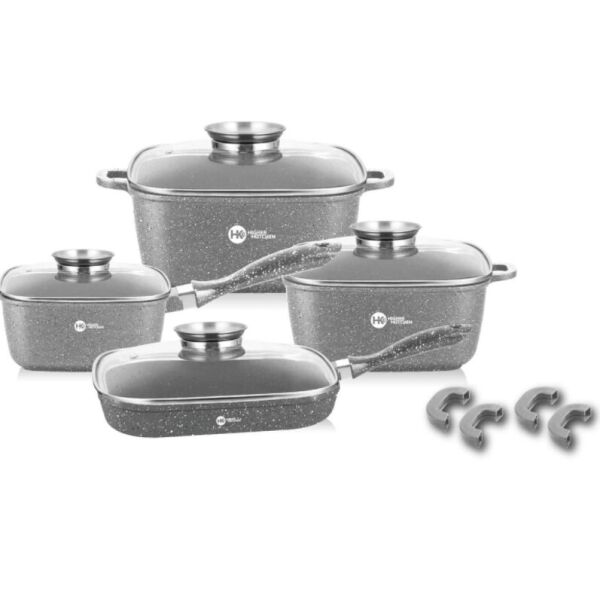 

Набор кухонной посуды Higher Kitchen HK-311 с антипригарным гранитным покрытием Серый.