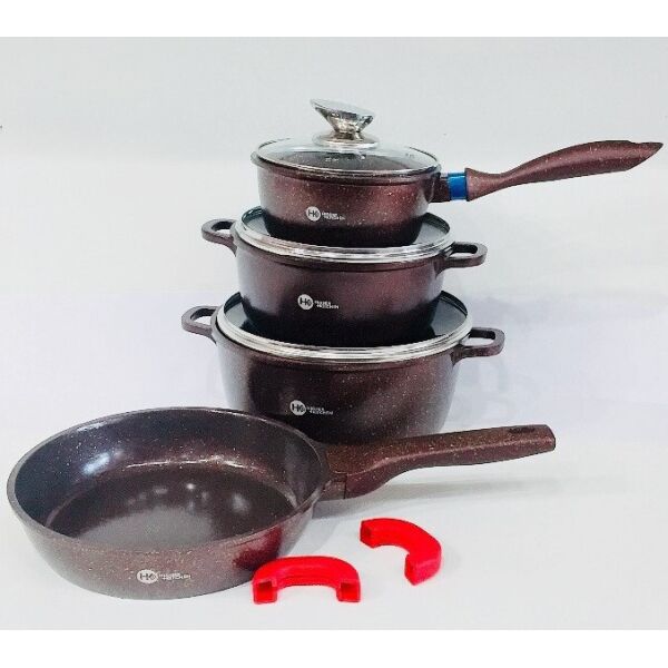

Набор кастрюль с антипригарным гранитным покрытием HIGHER KITCHEN НК-307 Кофейного цвета