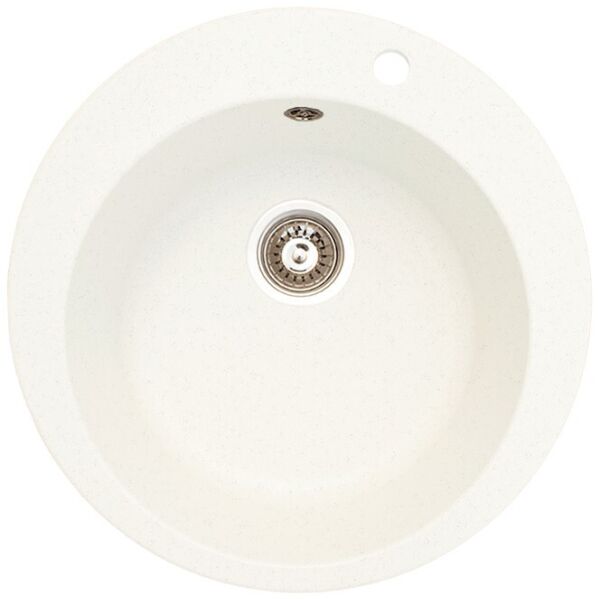 

Каменная кухонная мойка белая Akvatika, круглая гранитная мойка для кухни белого цвета из искусственного камня Akvatika (6895550011001)