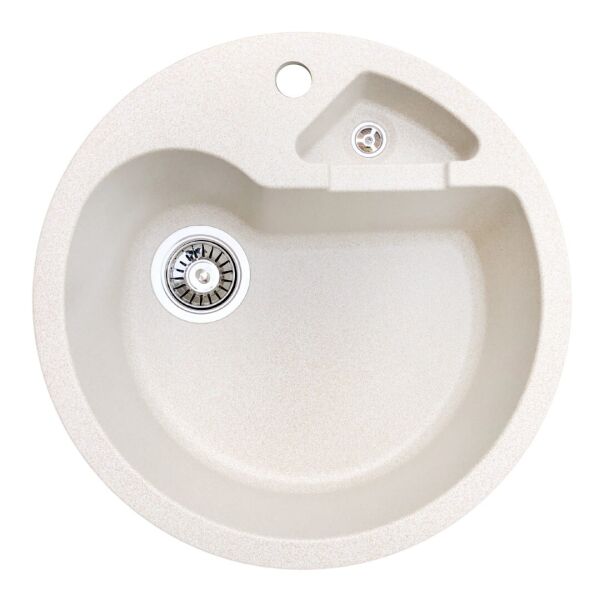 

Каменная кухонная мойка Akvatika PREMIUM бежевая, круглая гранитная мойка для кухни бежевого цвета из искусственного камня Akvatika (PREMIUM-006)