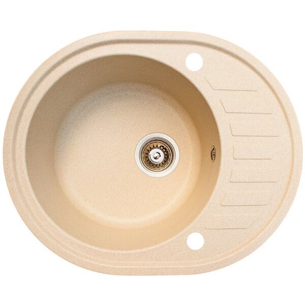 

Мойка кухонная Akvatika из искусственного камня бежевая, каменная овальная гранитная мойка для кухни бежевого цвета Akvatika (о-667750011)