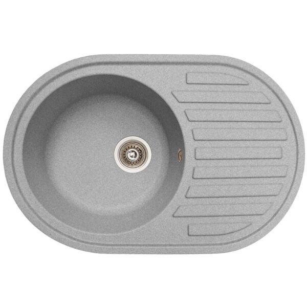 

Каменная кухонная мойка Akvatika серая, овальная гранитная мойка для кухни серого цвета из искусственного камня Akvatika (38811100013)