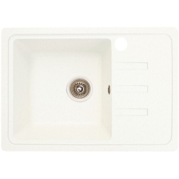 

Мойка кухонная Akvatika из искусственного камня белая с левосторонним отверстием, каменная прямоугольная гранитная мойка для кухни белого цвета Akvatika (о-813330010)