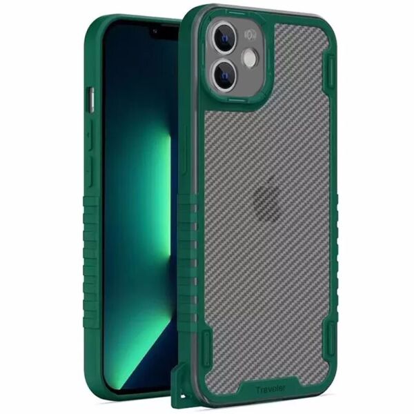 

Чехол TPU+PC TRAVEL Carbon для Apple iPhone 12 (6.1")