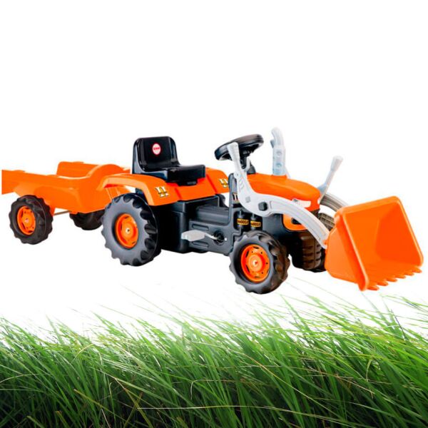 

Детский трактор на педалях с ковшом и прицепом Orange Dolu 34664-BR-1824