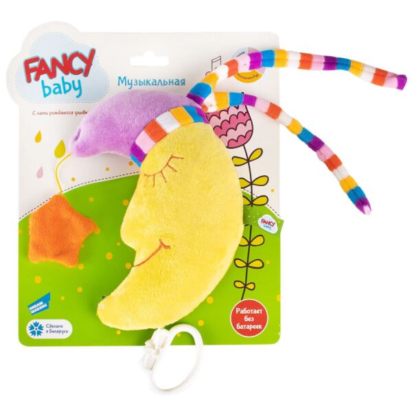 

Развивающая игрушка музыкальная мягкая подвеска Месяц Fancy 78692-BR-399