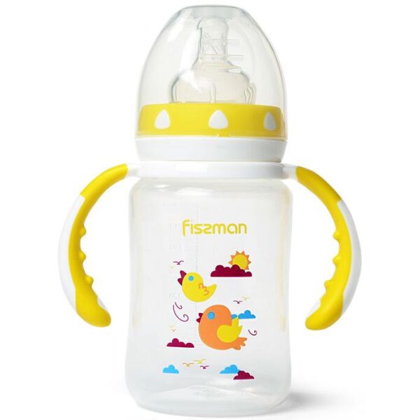 

Бутылка детская для кормления Птички в облаках 240 мл с ручками Fissman 43960-BR-1883