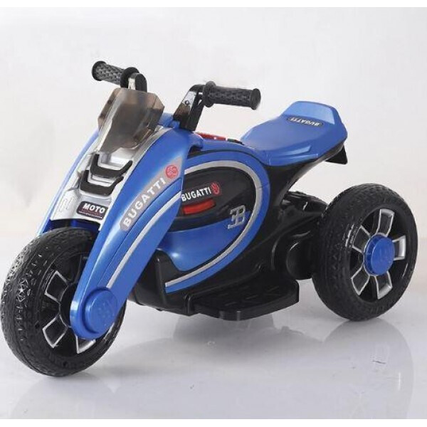 

Мотоцикл электромобиль Car4Kids Bugatti 3222 Синий трехколесный 25 Вт с подсветкой и звуковыми эффектами + USB, AUX-выходы