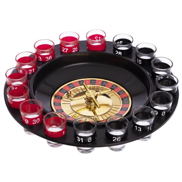 

Игра «Пьяная рулетка» Drinking Roulette Set GB066-P Материал: пластик, стекло. Размер рулетки подставки: 30x30 см. Возрастная категория: для взрослых. Назначение: для отдыха в кругу друзей.