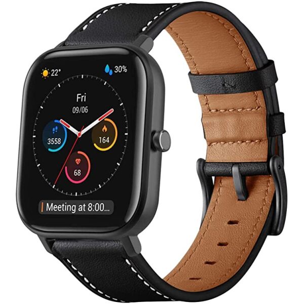 

Браслет для Xiaomi Amazfit Bip Lite - черный / Watchbands Standart / ширина крепления 20мм / размер L / кожаный (WB0029STANDART2BLACKFITBIP)