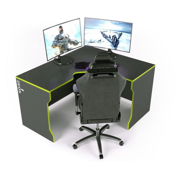 

Угловой геймерский стол Tron-2 Zeus черный + лайм