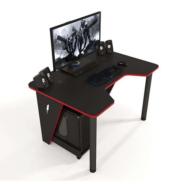 

Геймерский игровой стол Ivar-140 Zeus черный/красный