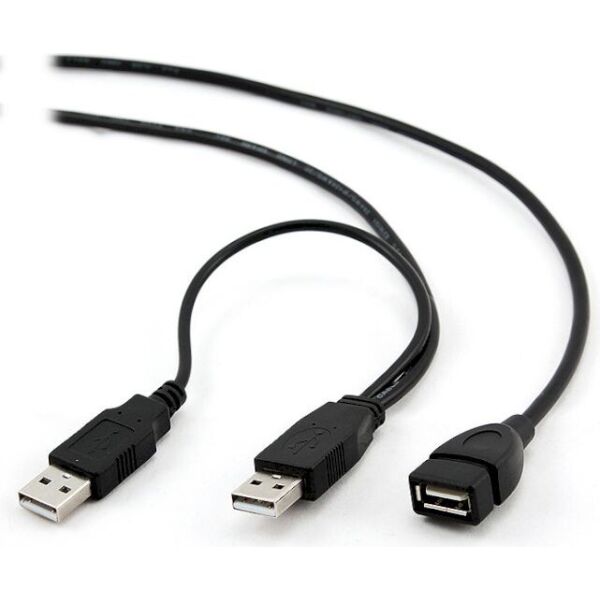 

Кабель Cablexpert USB2.0, A-папа+питание/А-мама, 0.9м (CCP-USB22-AMAF-3)