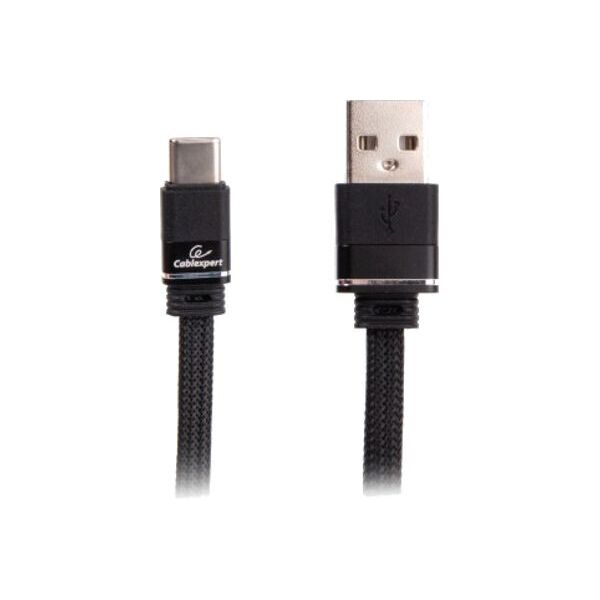 

Кабель Cablexpert USB 2.0 A-папа/C-папа, 1 м, плоский, 2.4А (CCPB-C-USB-10BK)