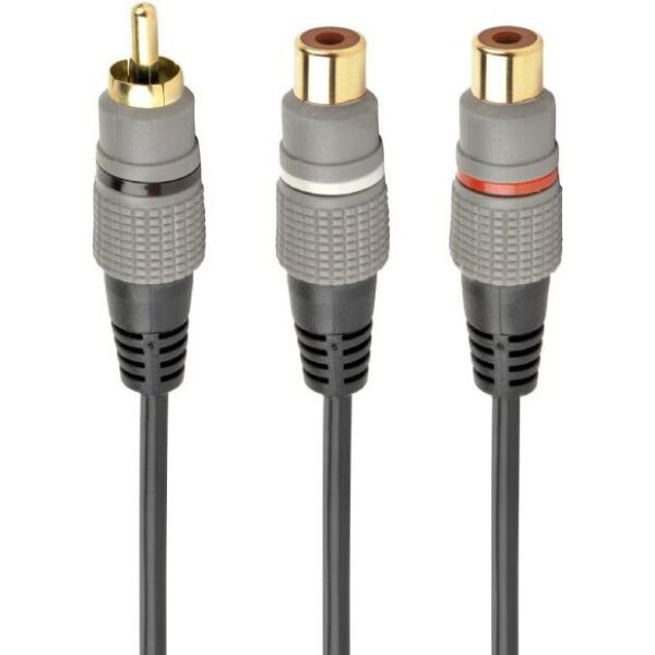 

Кабель Cablexpert 1 x RCA-тюльпан/2 x RCA-тюльпан, 0.2м (CCAP-RCAM2F-0.2M)