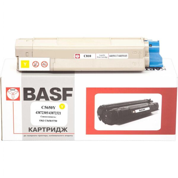 

Тонер-картридж BASF OKI C5650/5750 Yellow 43872305/43872321 (KT-C5650Y)