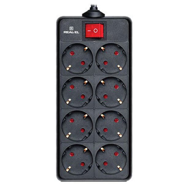 

Сетевой фильтр питания REAL-EL REAL-EL RS-8 PROTECT, 3m, black (EL122300022)