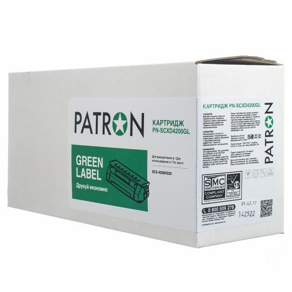 

Картридж PATRON SAMSUNG SCX-4200/4220 GREEN Label (PN-SCXD4200GL)
