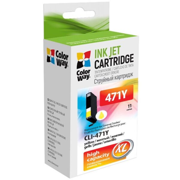 

Картридж ColorWay CANON CLI-471Y (Yellow) OEM (CW-CLI-471Y_OEM)