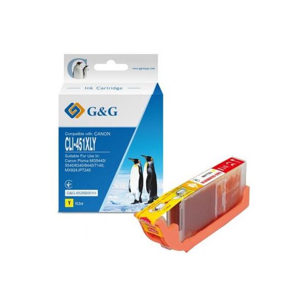 

Картридж G&G Canon CLI-451Y Yellow (G&G-6526B001H)