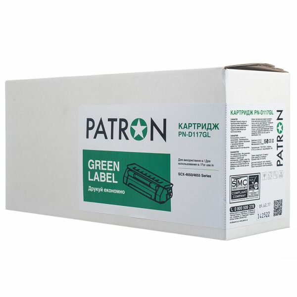 

Картридж PATRON SAMSUNG MLT-D117S (SCX-4650) GREEN Label (PN-D117GL)