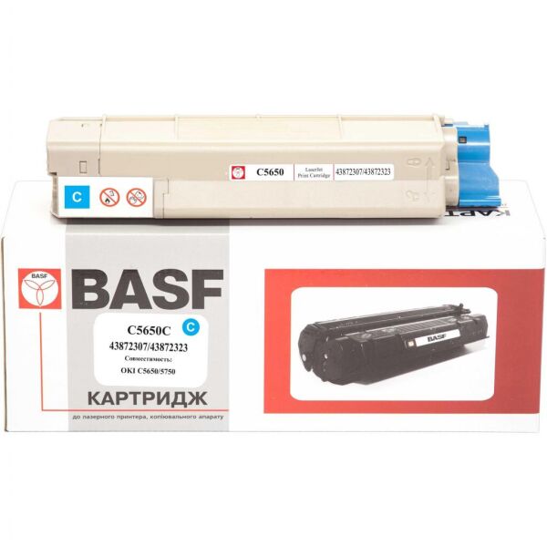 

Тонер-картридж BASF OKI C5650/5750 Cyan 43872307/43872323 (KT-C5650C)