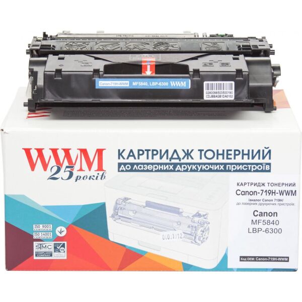 

Тонер-картридж WWM Canon MF5840, LBP-6300 Black (Canon-719H-WWM)