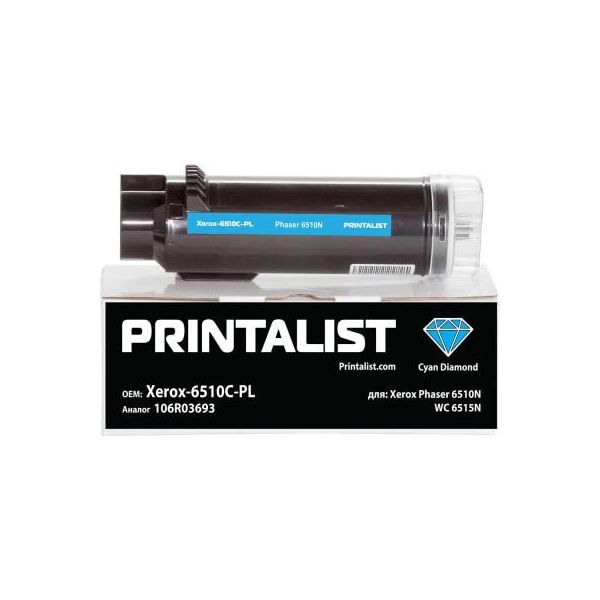 

Тонер-картридж PRINTALIST Xerox Ph6510N, WC 6515N, 106R03693 Cyan (Xerox-6510C-PL)