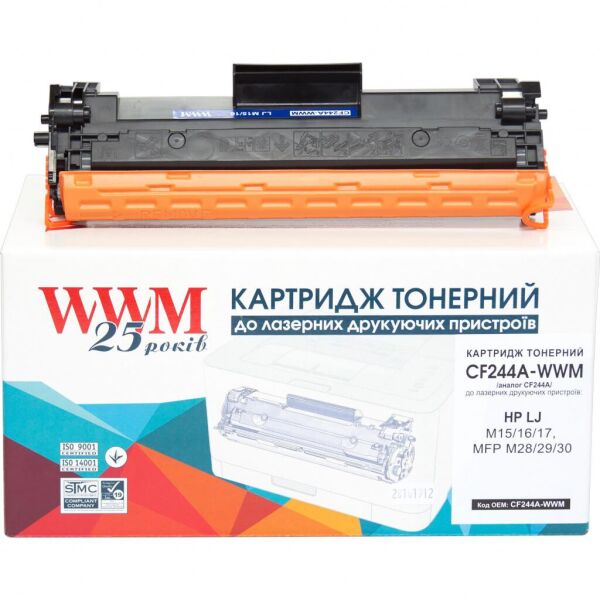

Картридж WWM HP LJ M15/16/17, MFP M28/29/30/CF244A Black (CF244A-WWM)