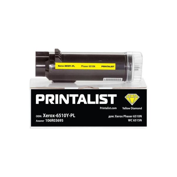 

Тонер-картридж PRINTALIST Xerox Ph6510N, WC 6515N, 106R03695 Yellow (Xerox-6510Y-PL)